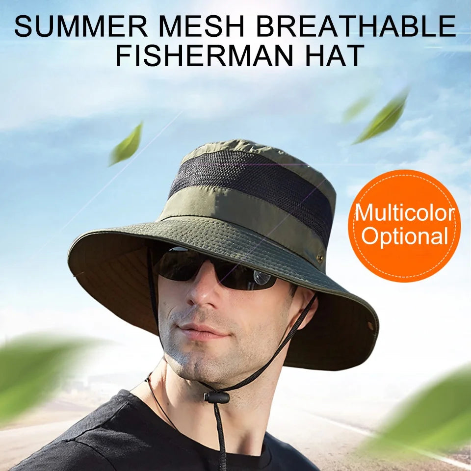 Summer Sunshade Fishing and Cycling Cap with Oversized Brim – Waterproof, Breathable, Adjustable Outdoor Hat 3