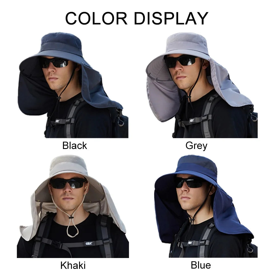 Summer Sunshade Fishing and Cycling Cap with Oversized Brim – Waterproof, Breathable, Adjustable Outdoor Hat 5