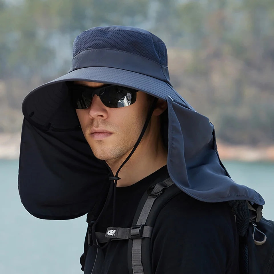 Summer Sunshade Fishing and Cycling Cap with Oversized Brim – Waterproof, Breathable, Adjustable Outdoor Hat 7