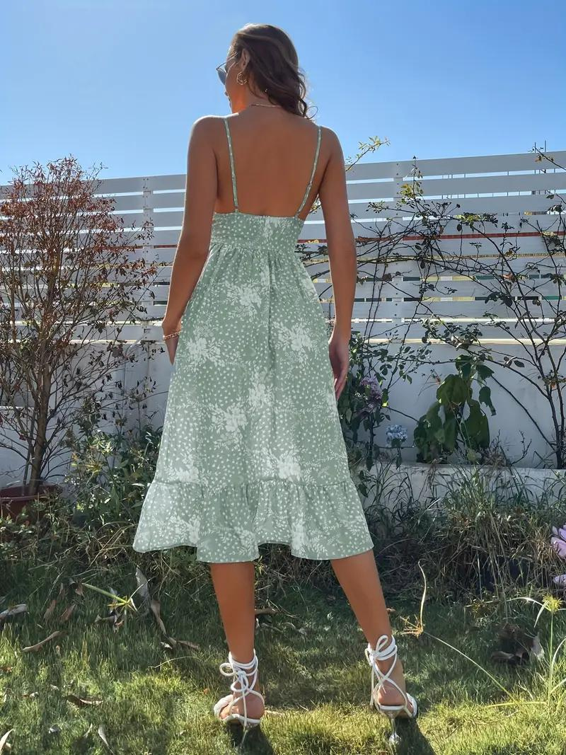 Women Floral Spaghetti Strap Midi Dress | Banora