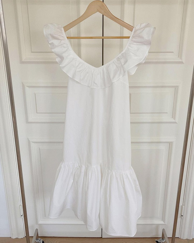 Women Suzie Cotton Princess Ruffle Baby Doll Dresses - 2 Colors