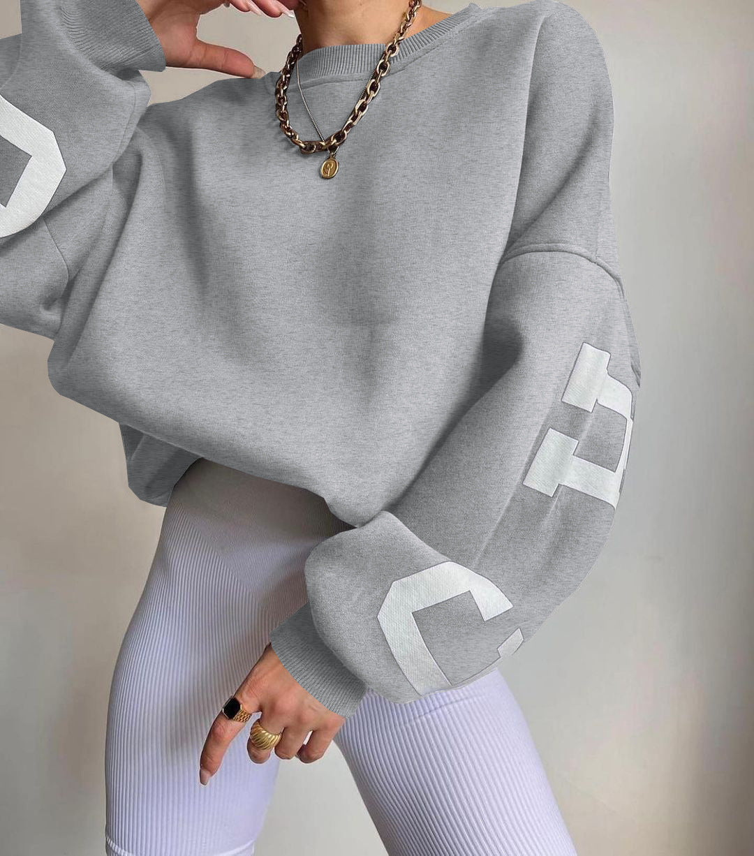 Women Oversized Letter Print Sweatshirt | Victoria