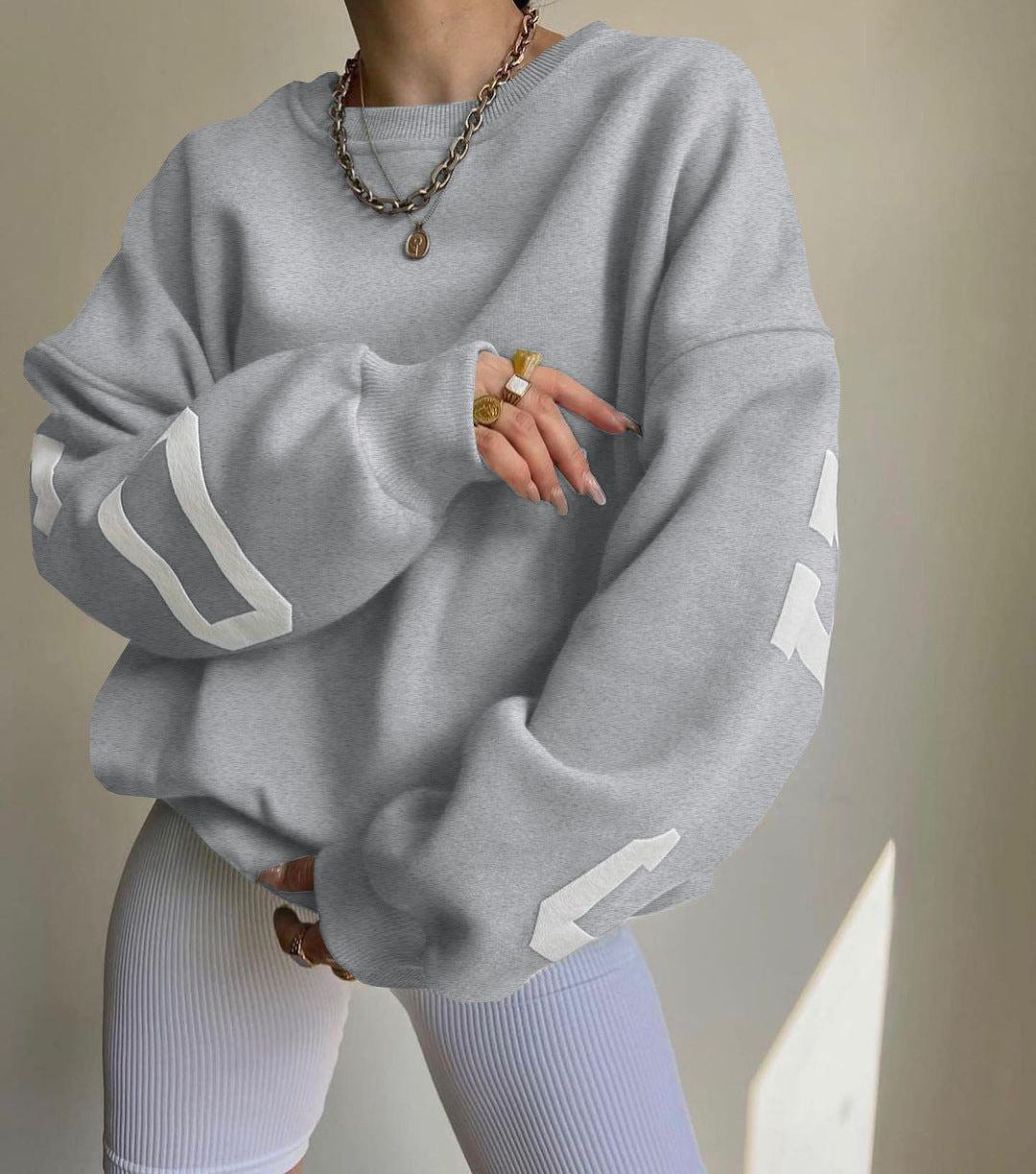 Women Oversized Letter Print Sweatshirt | Victoria