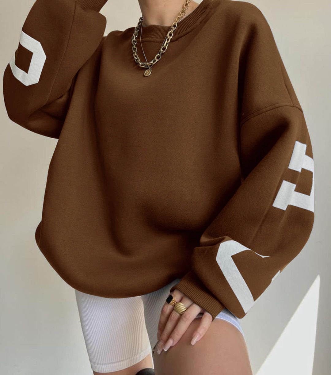 Women Oversized Letter Print Sweatshirt | Victoria