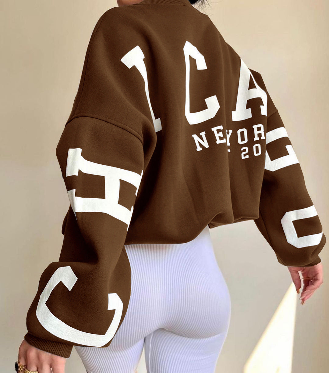 Women Oversized Letter Print Sweatshirt | Victoria