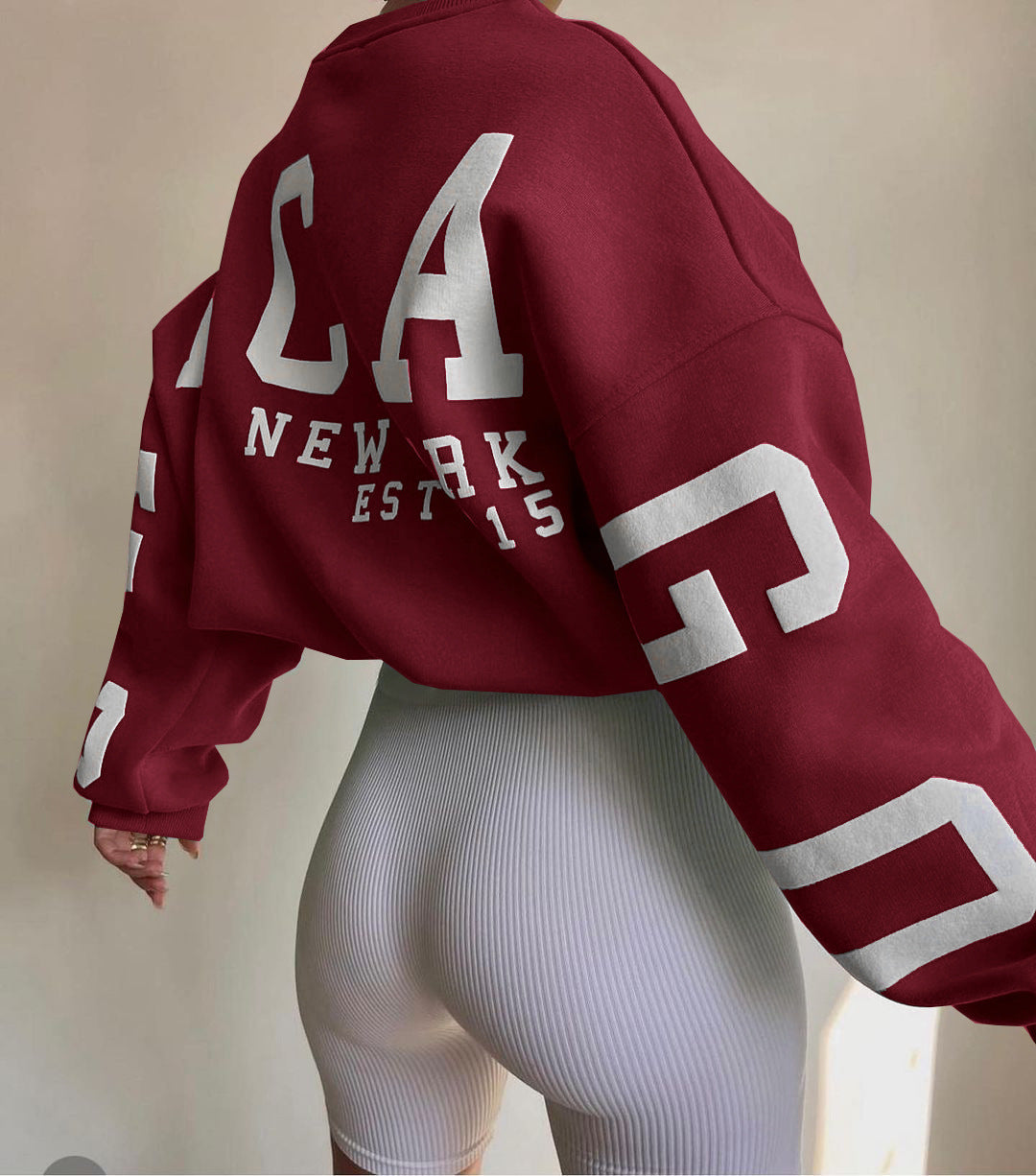 Women Oversized Letter Print Sweatshirt | Victoria