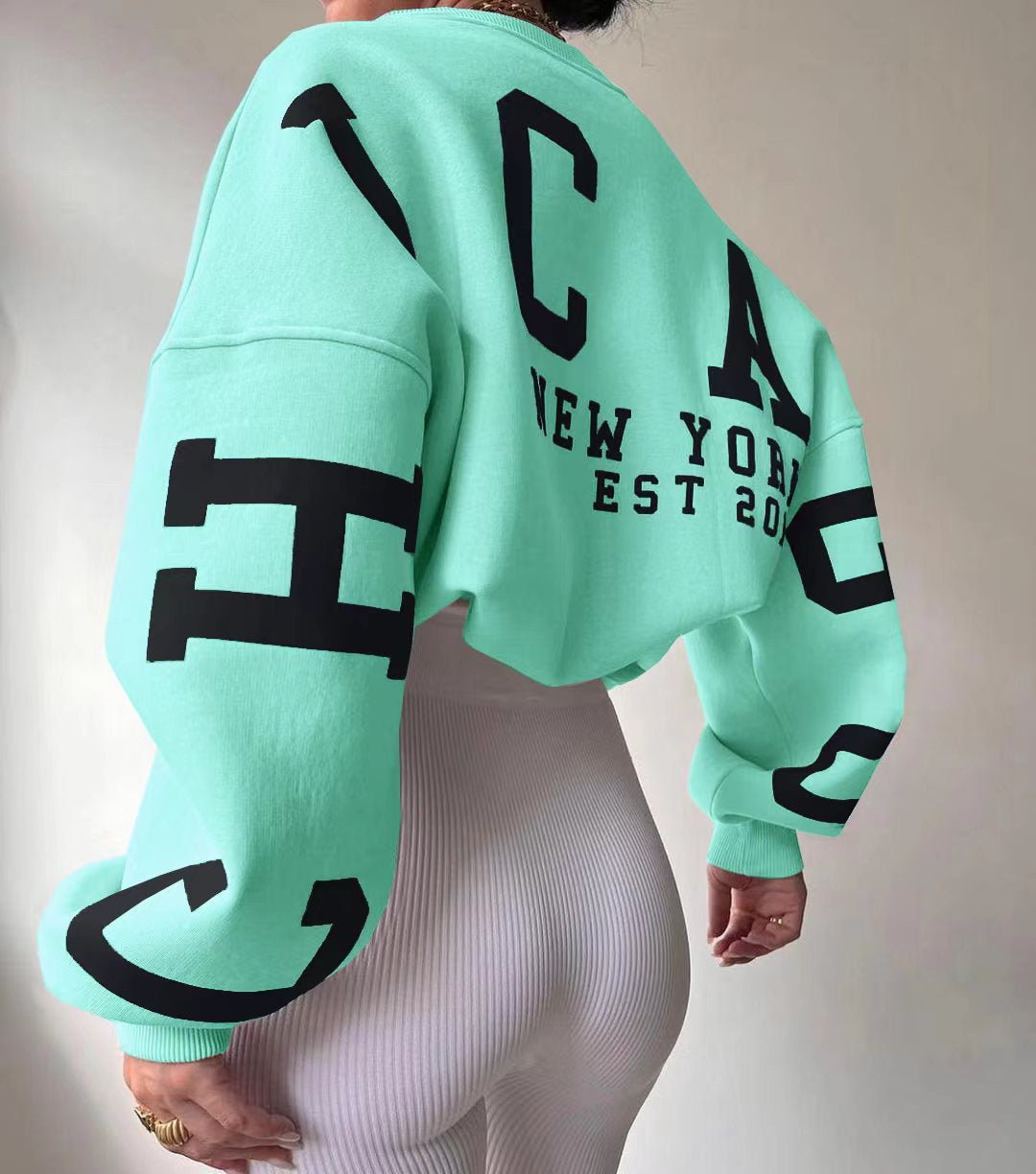 Women Oversized Letter Print Sweatshirt | Victoria