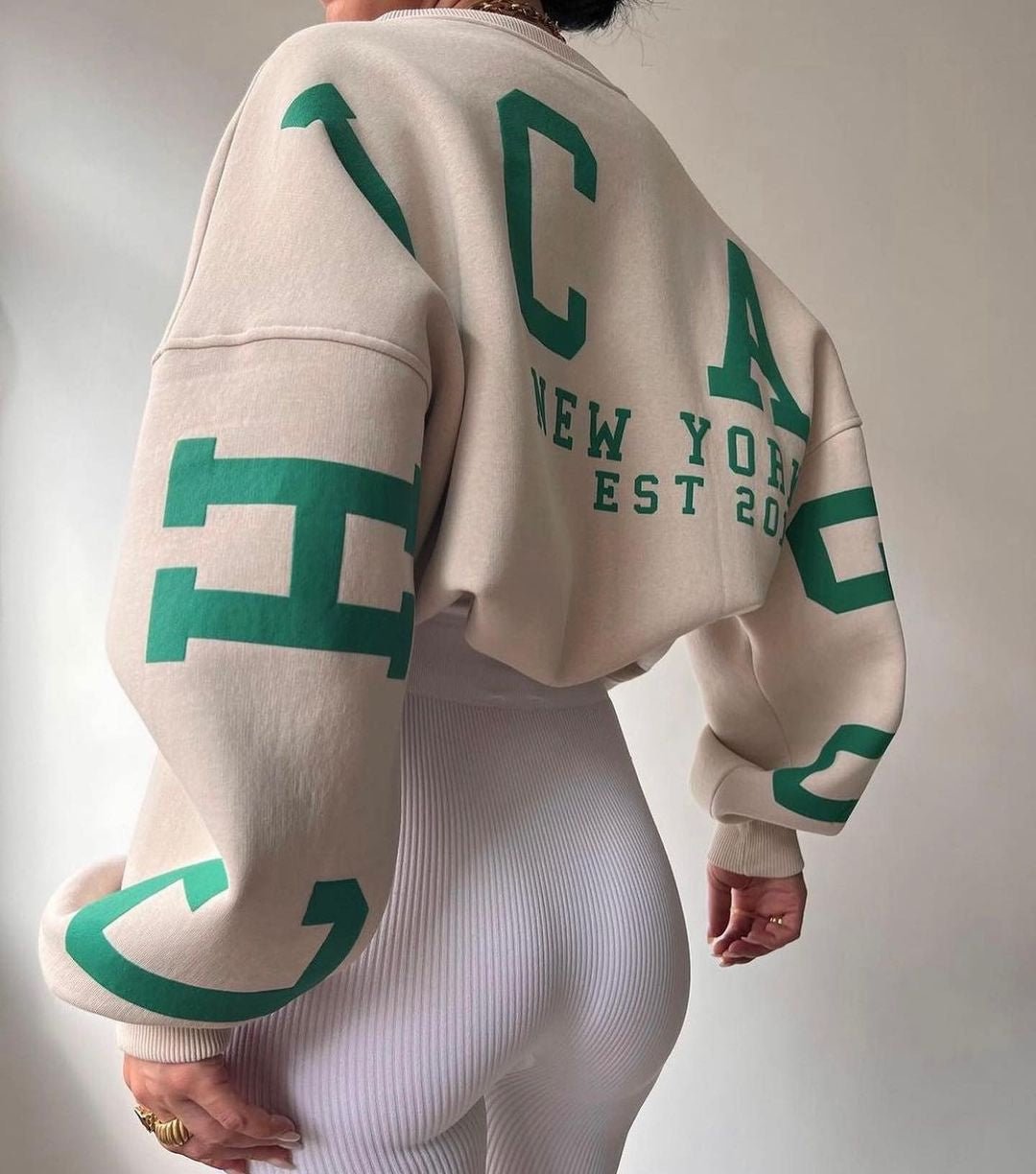 Women Oversized Letter Print Sweatshirt | Victoria