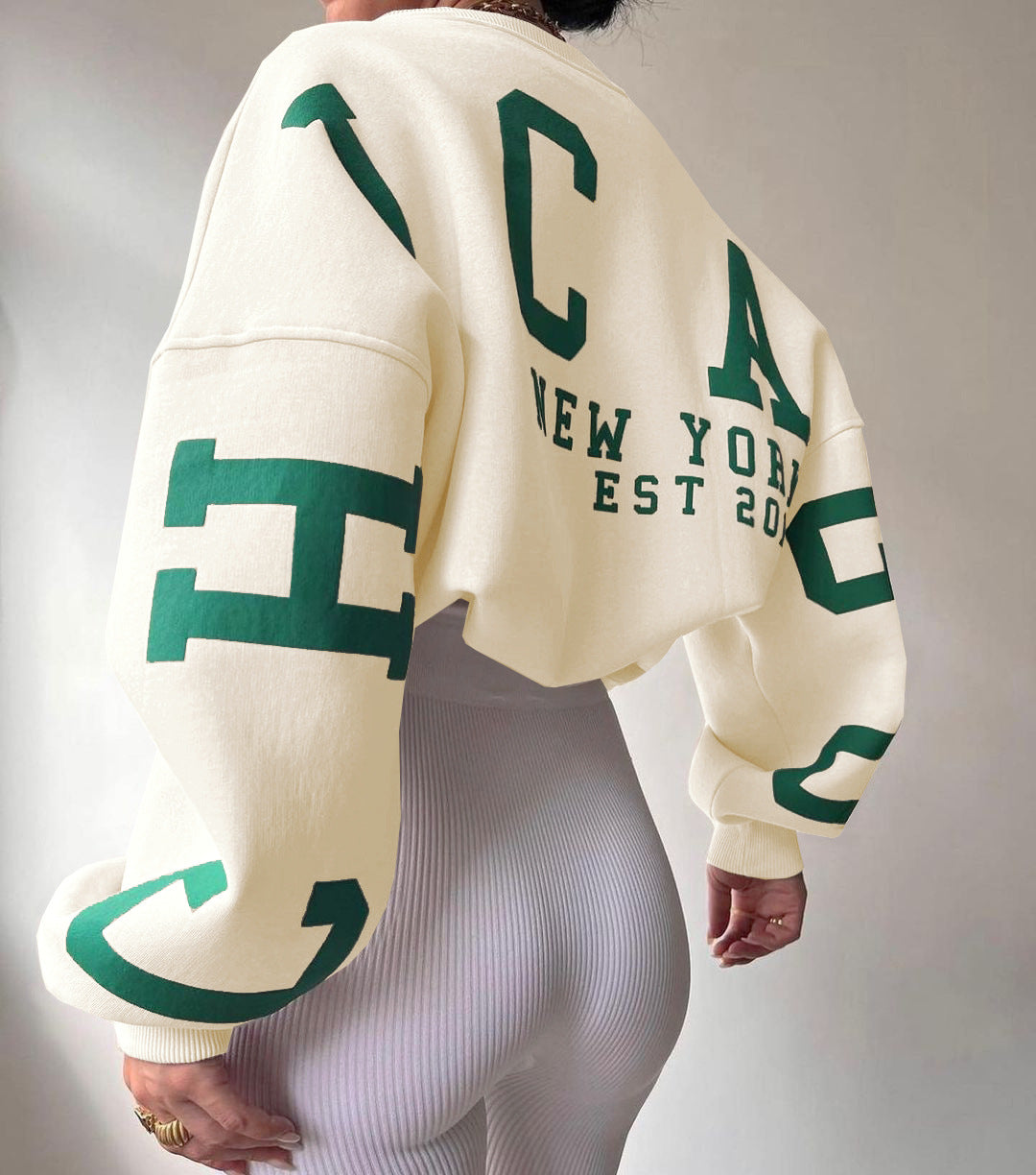Women Oversized Letter Print Sweatshirt | Victoria