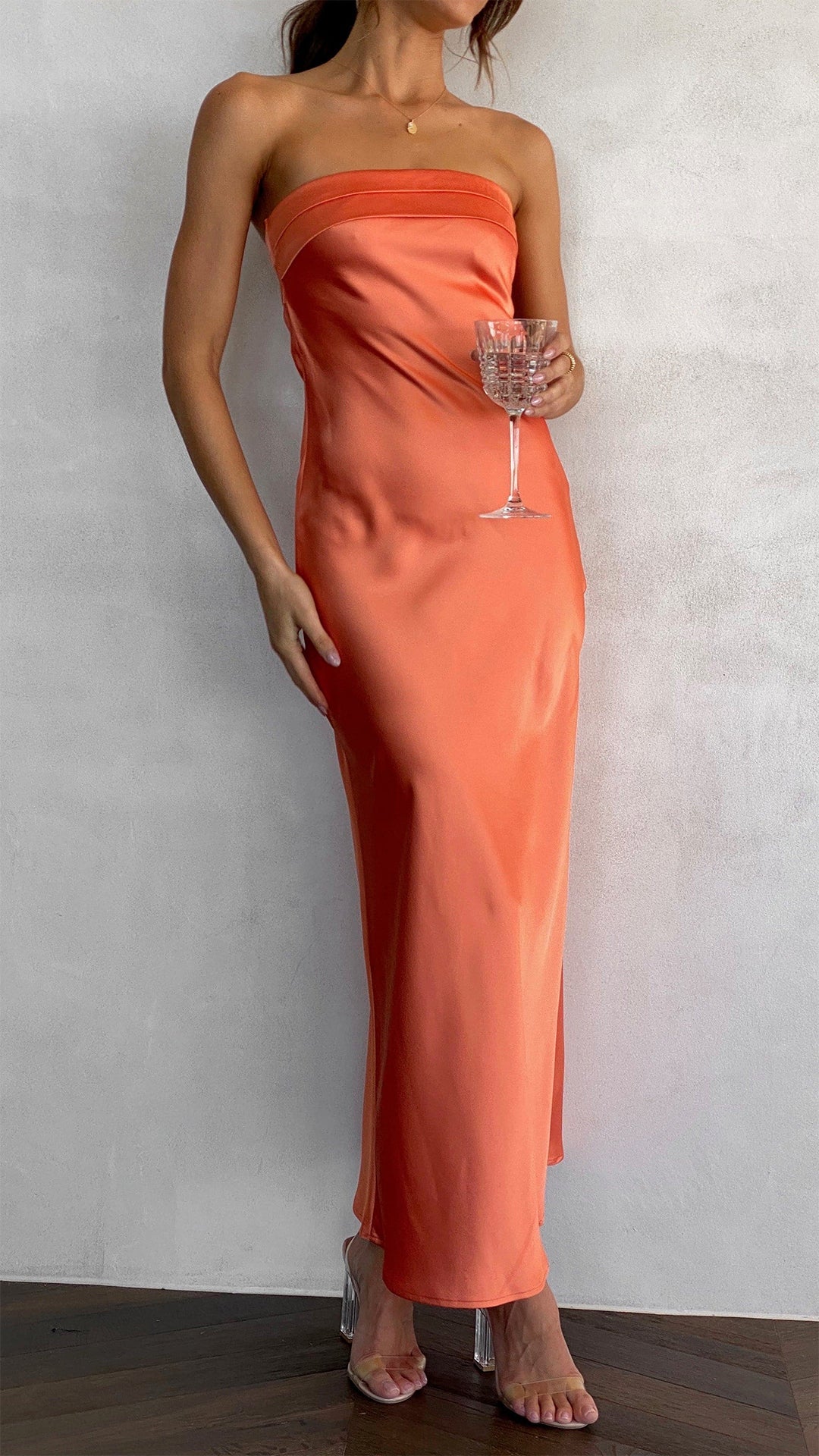 Women Strapless Midi Dress | Leah