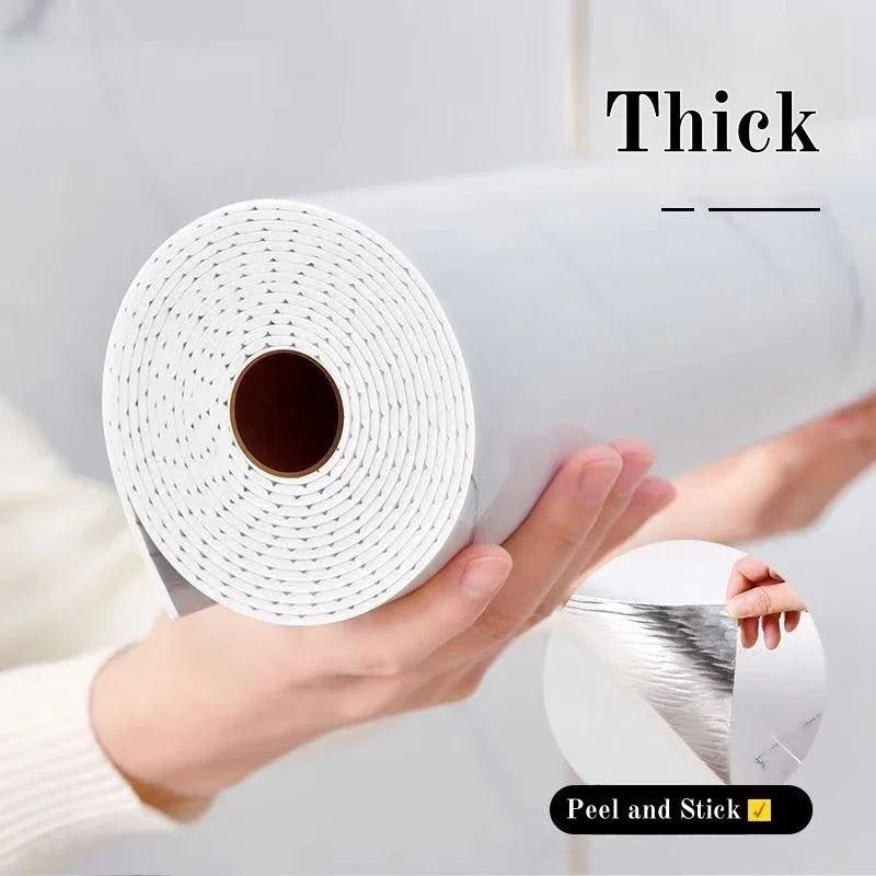Thick Foam Marble Removable Wallpaper – Waterproof Self-Adhesive Wall Decor for Bedroom and Living Areas 1