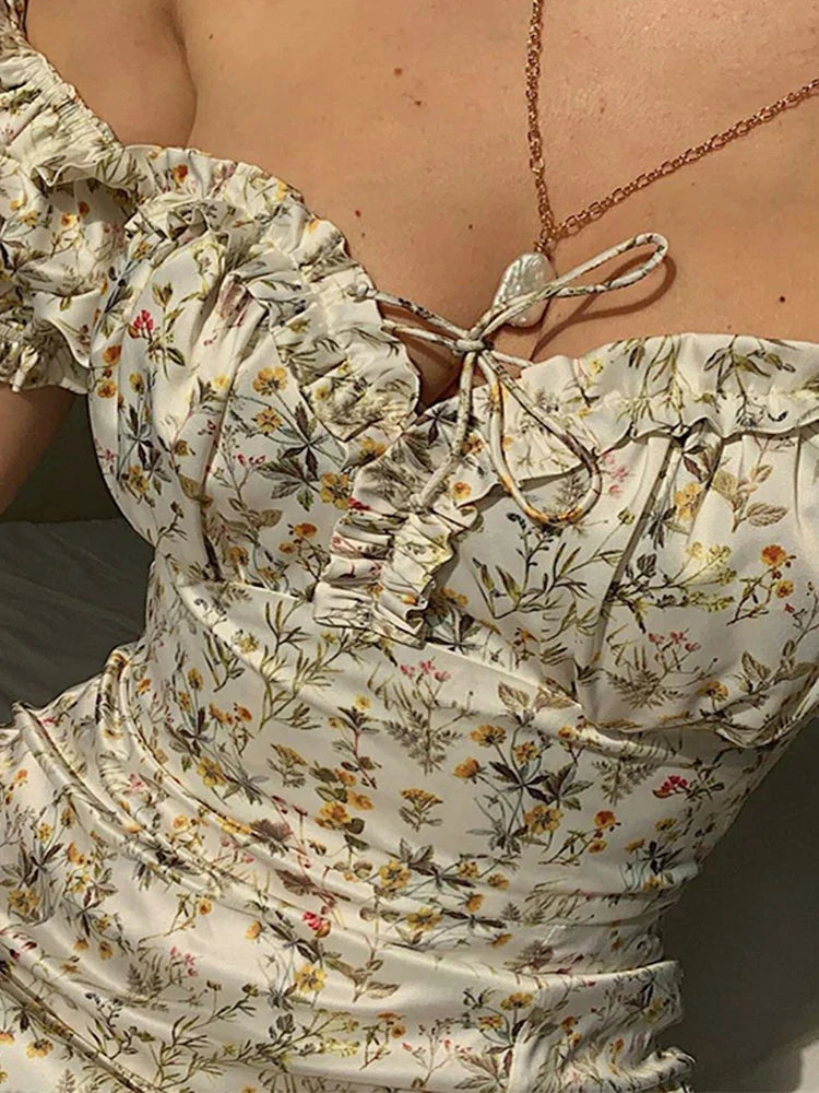 Women Off Shoulder Floral Dress Lightweight | Ophelia-4