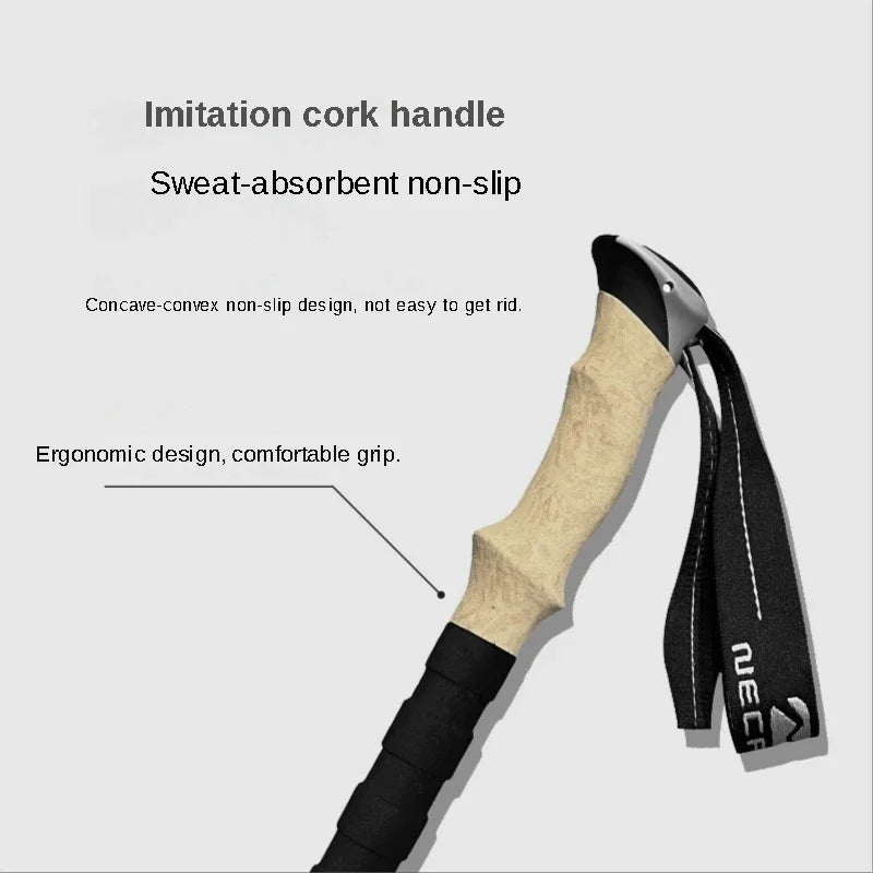 Ultralight Adjustable Collapsible Hiking Poles with Anti-Shock System – Telescopic Walking Sticks for Outdoor Adventures 2