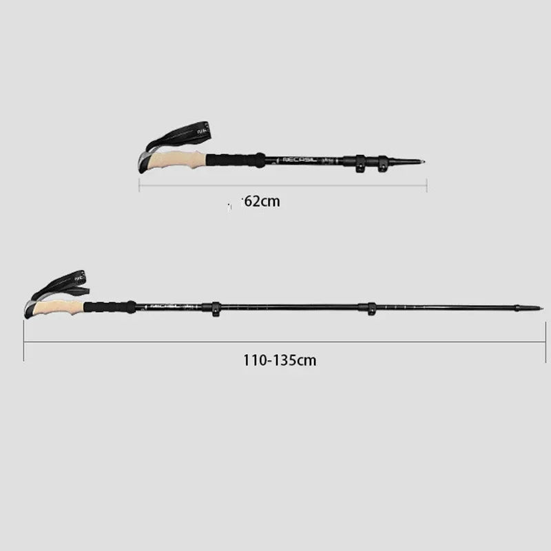 Ultralight Adjustable Collapsible Hiking Poles with Anti-Shock System – Telescopic Walking Sticks for Outdoor Adventures 5