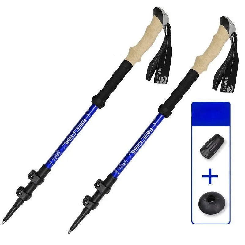 Ultralight Adjustable Collapsible Hiking Poles with Anti-Shock System – Telescopic Walking Sticks for Outdoor Adventures 6