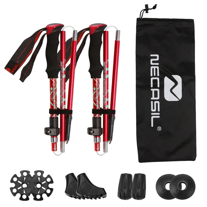 Ultralight Collapsible Hiking Poles with EVA Grip – Adjustable Telescopic Walking Sticks for Hiking and Camping 7