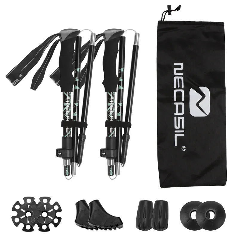 Ultralight Collapsible Hiking Poles with EVA Grip – Adjustable Telescopic Walking Sticks for Hiking and Camping 9