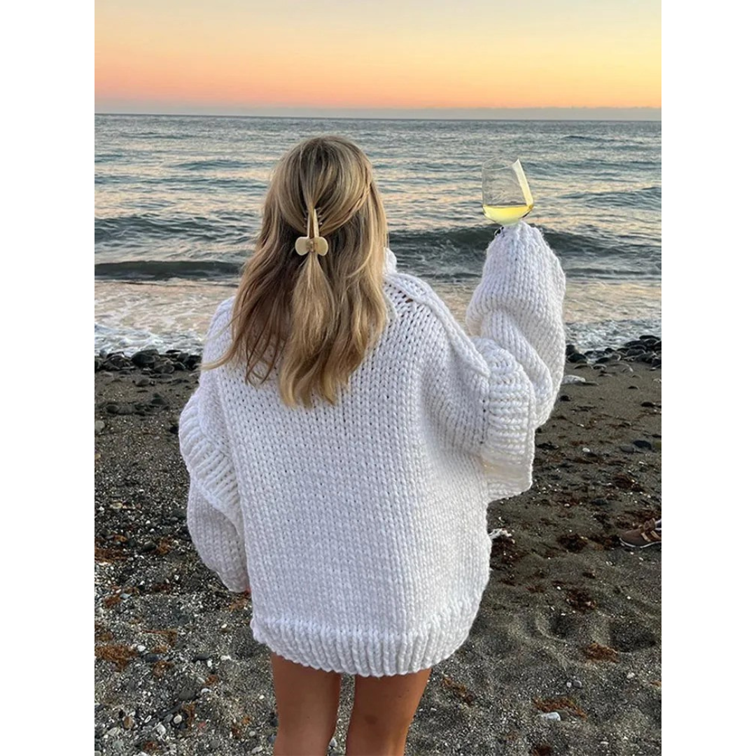 Women Chunky Knit High Neck Sweater | Olivia