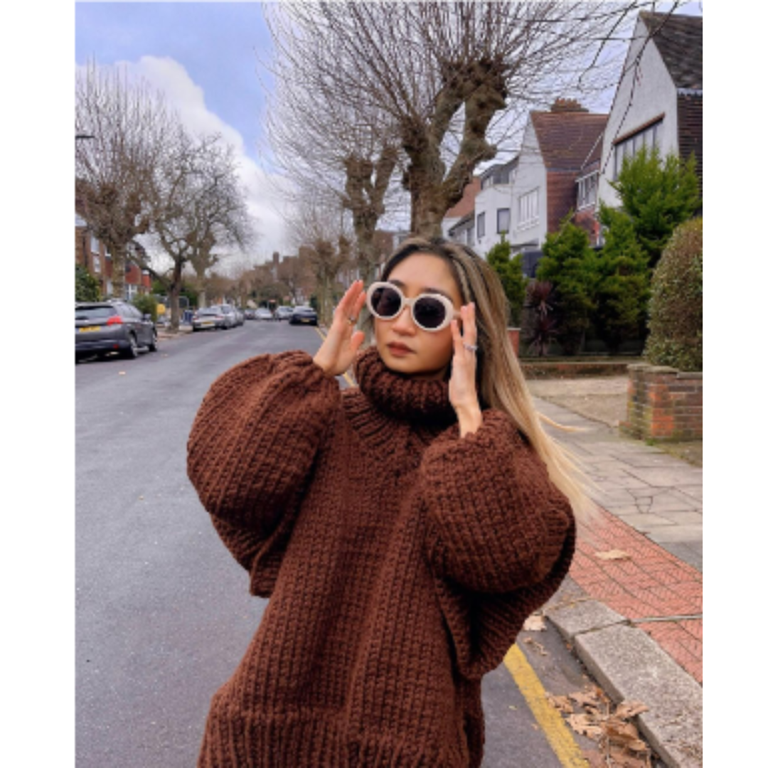 Women Chunky Knit High Neck Sweater | Olivia