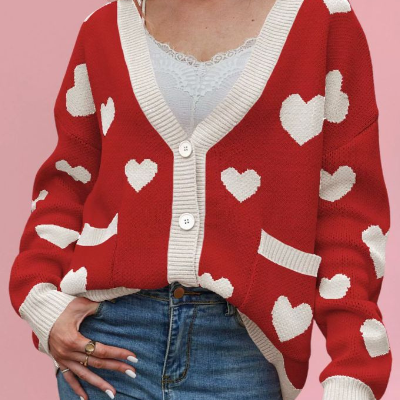 Heart Knit Cropped Cardigan | Hyacinth