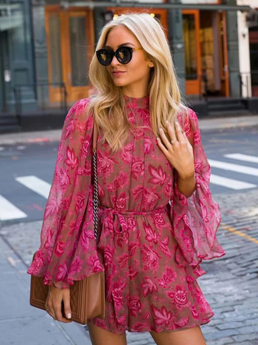 Women Floral Chiffon Dress | Priscilla