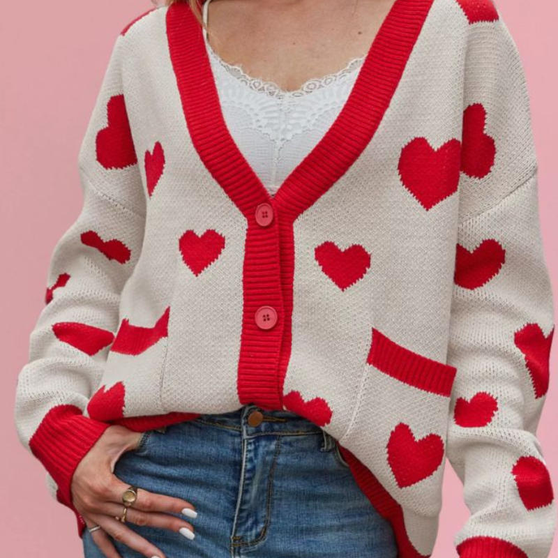 Heart Knit Cropped Cardigan | Hyacinth