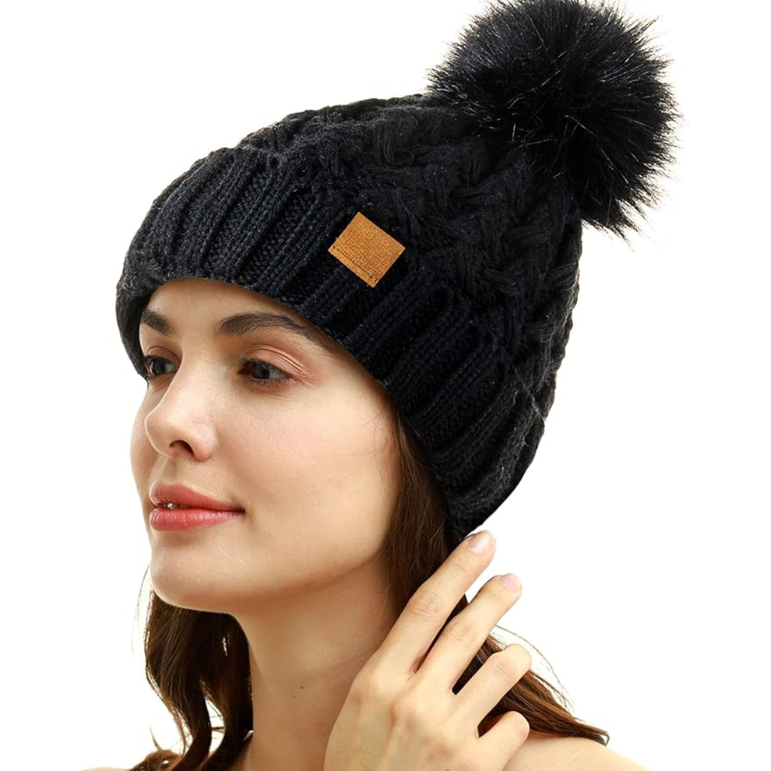 Ella – Comfy Winter Pom Beanie – Fashionable & Cozy