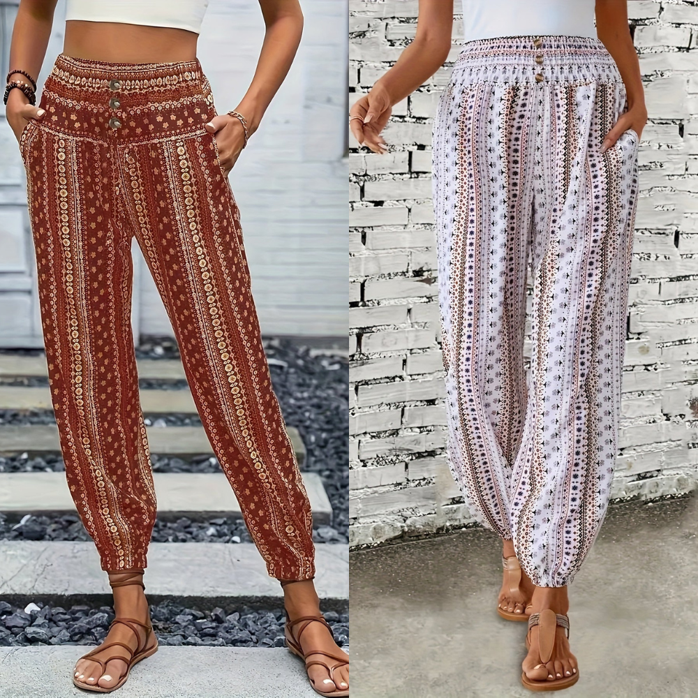 Viviana | Stylish High-Waist Printed Pants for Women