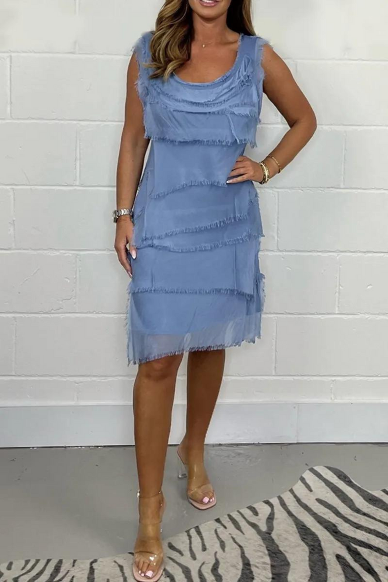 Women Layered Fringe Midi Dress | Teresa