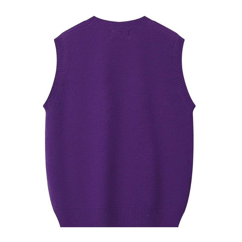 Women Evil Eyes Printed Intarsia Sweater Vest | Vane