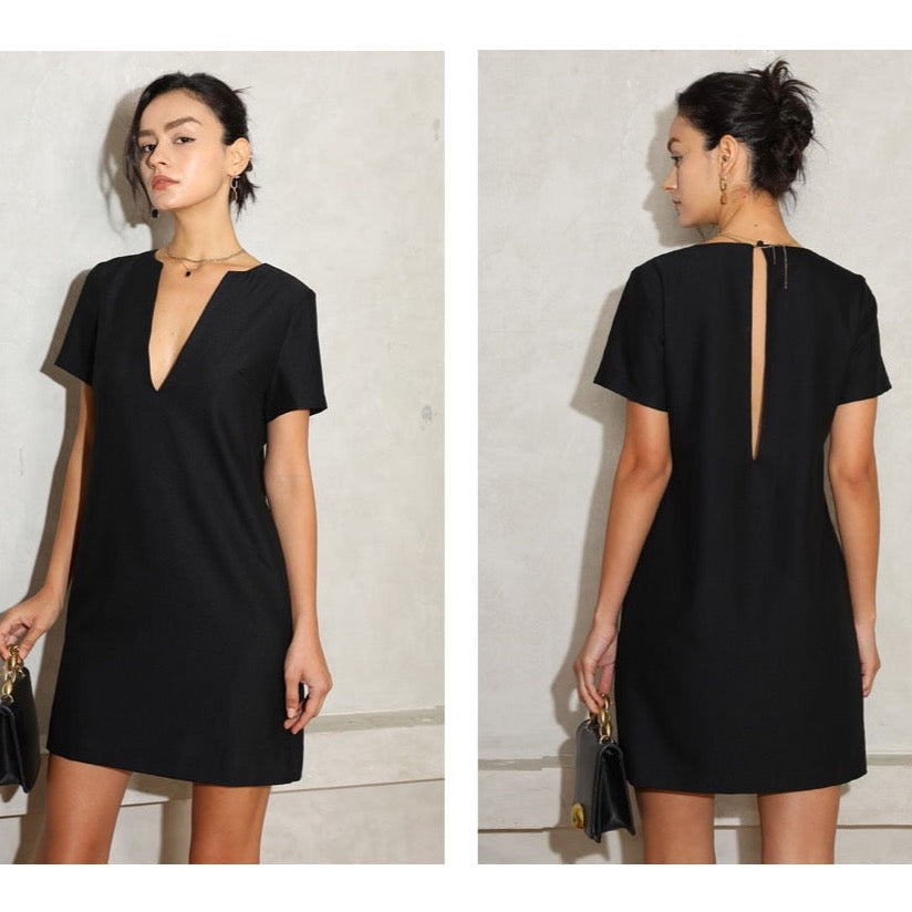Women V-Neck Mini Dress | Olive