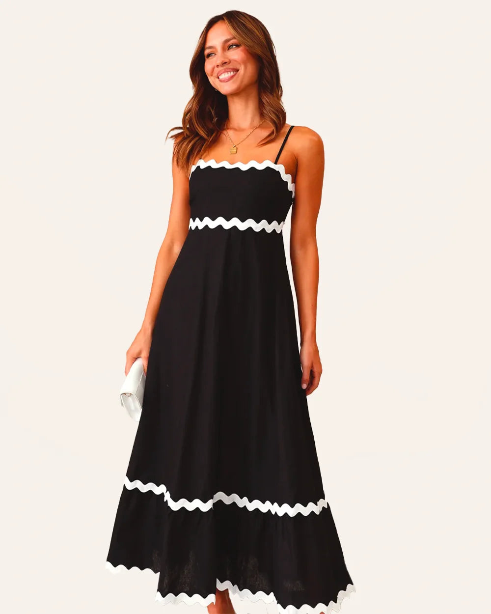 Women Scallop-Trim Maxi Dress | Regina