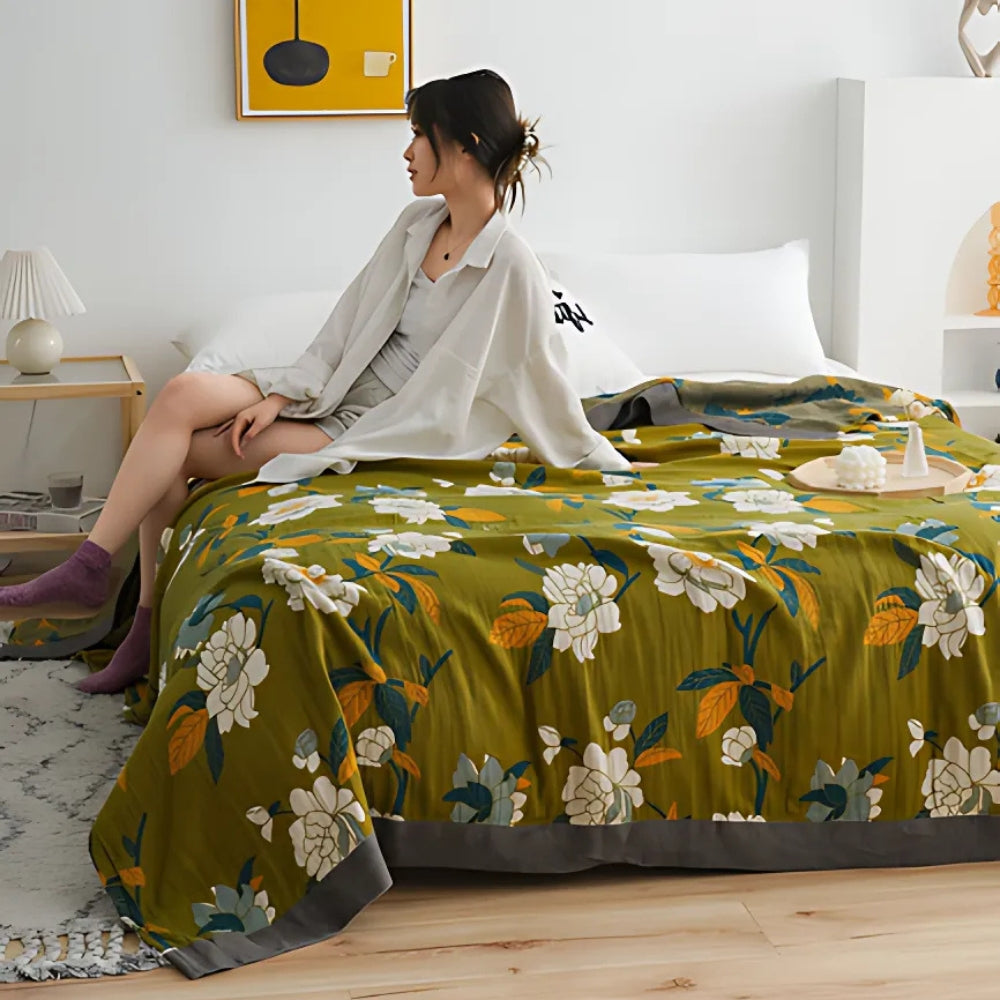 Sofa Cover Floral Cotton Reversible | Vintage Bloom 3