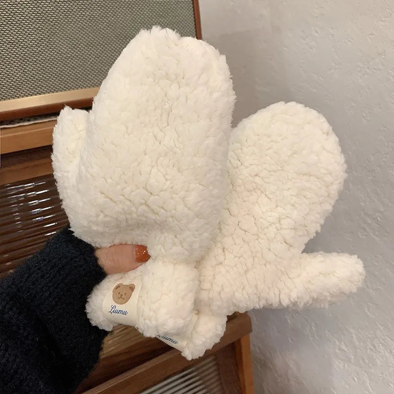 Women Fluffy Sherpa Mittens | Carla