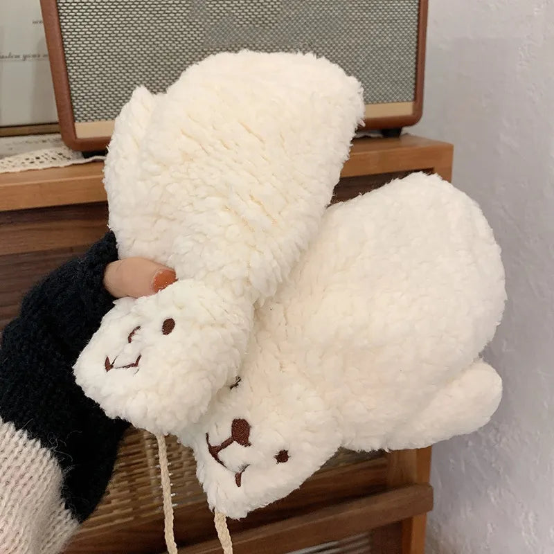 Women Fluffy Sherpa Mittens | Carla