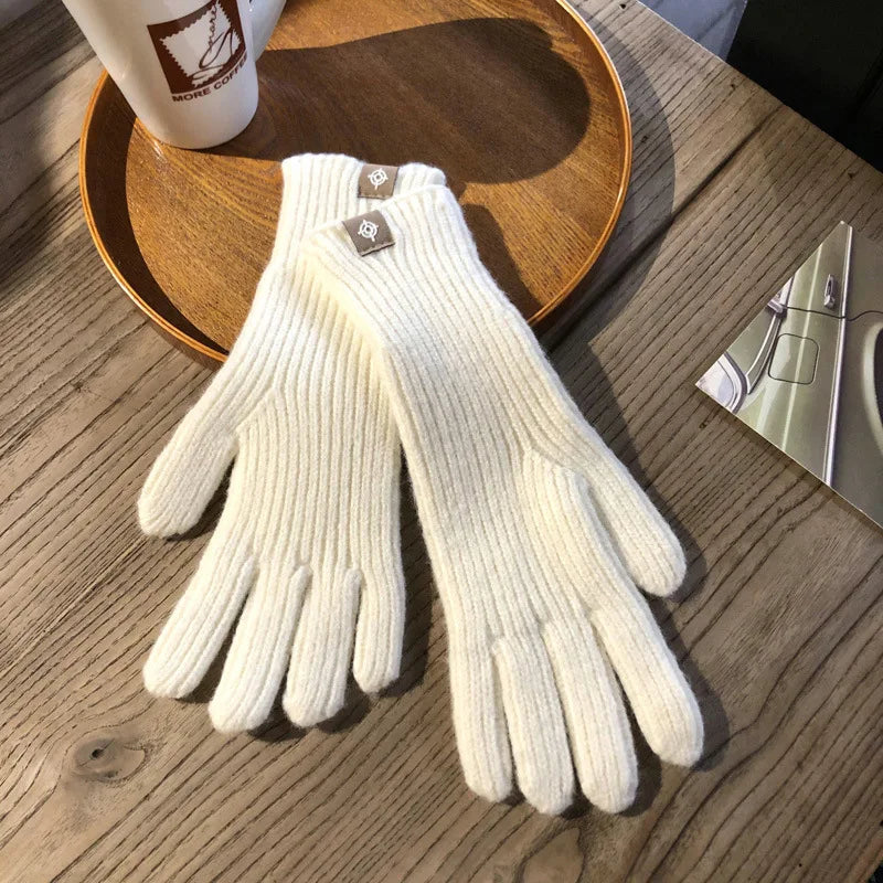 Women Ribbed Knit Winter Gloves | Nicole