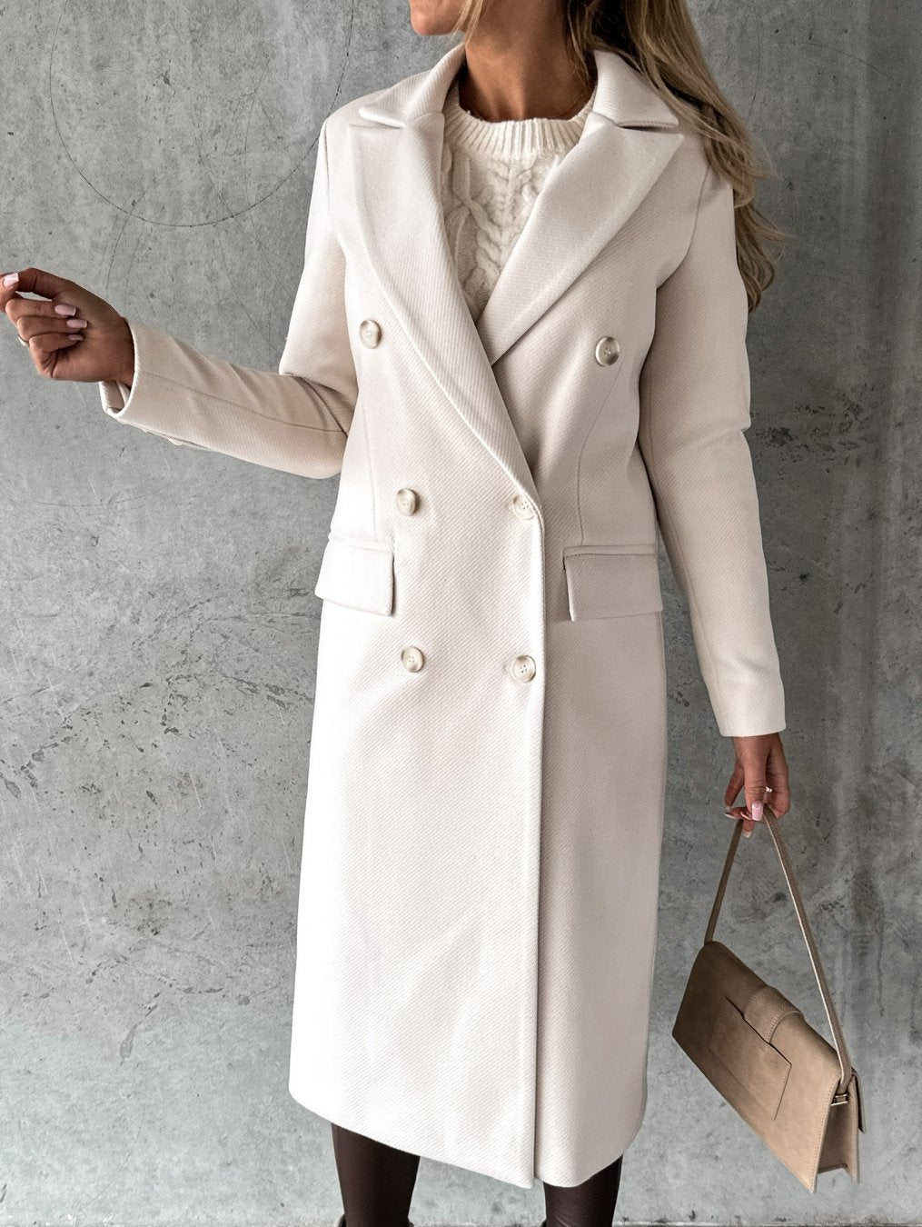 Women Elegant Double-Breasted Coat | Audrina