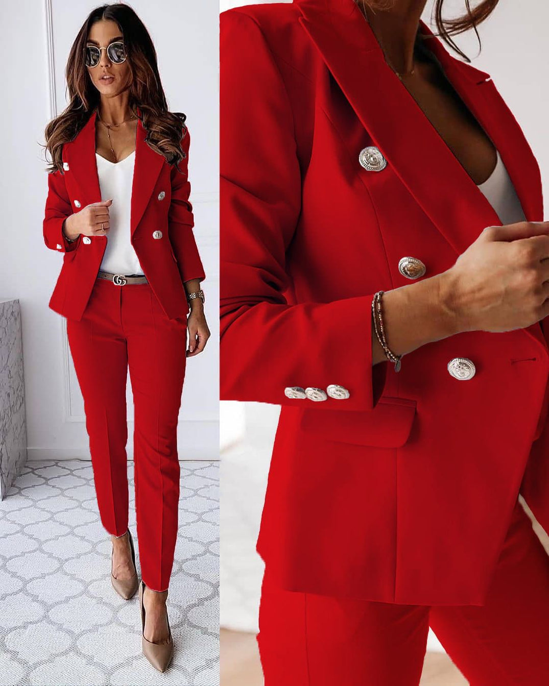 Women Double-Breasted& Suit Set | Edith