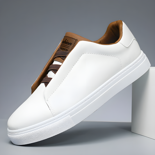 Men's Trainers White Vegan Leather | Colm-1