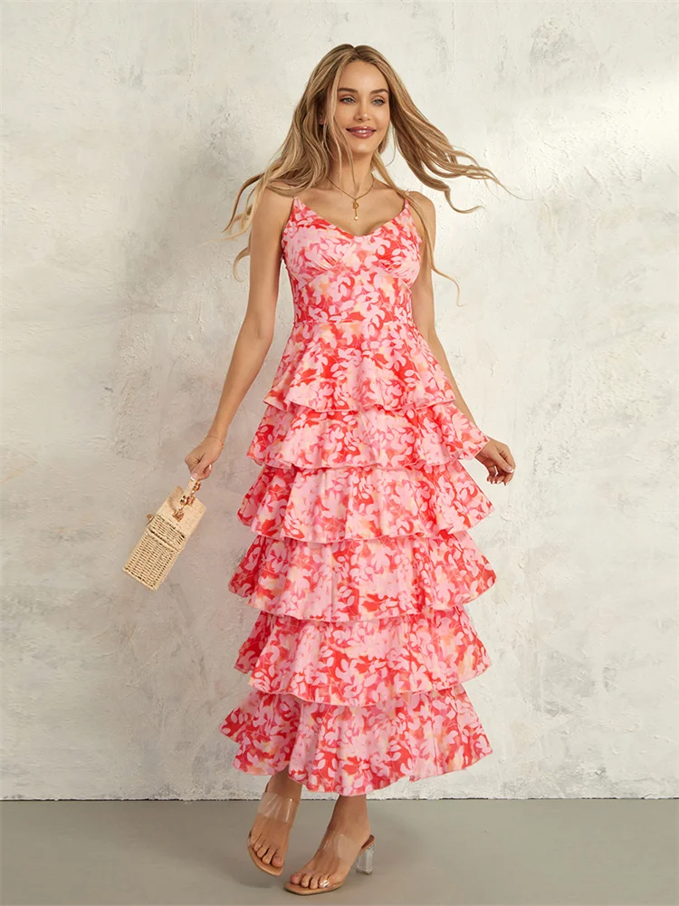 Women Ruffled Tiered Midi Dress | Ursula
