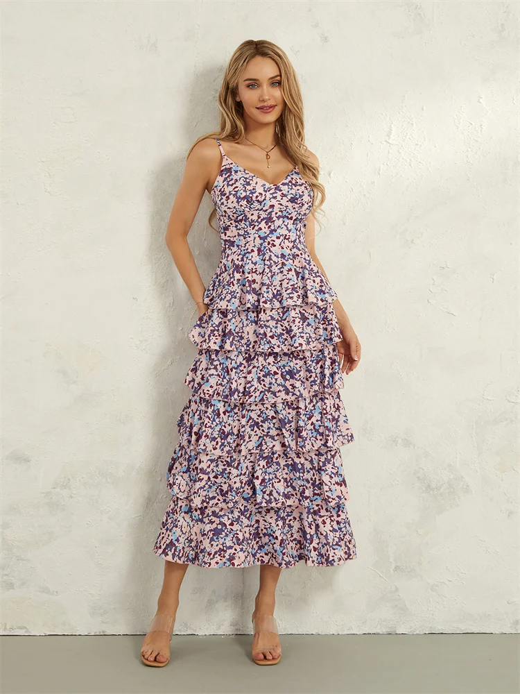 Women Ruffled Tiered Midi Dress | Ursula
