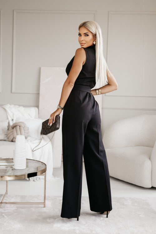 Women Jumpsuit Black Elegant Fabric | Roselia 4