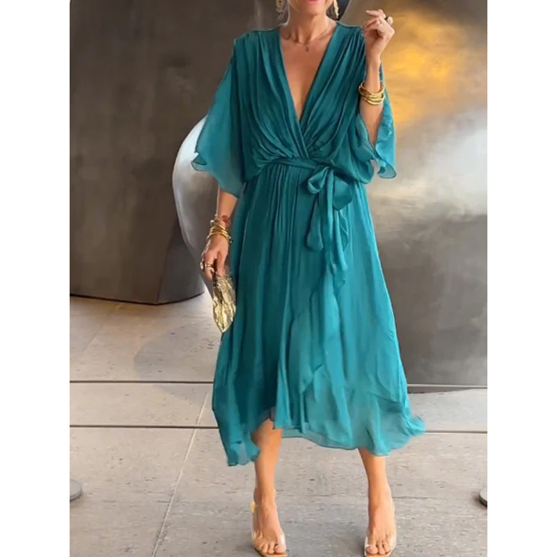 Women Midi Dress Chiffon | Elegant Rosafah 3