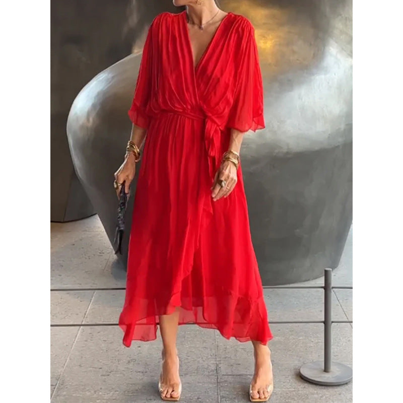 Women Midi Dress Chiffon | Elegant Rosafah 5