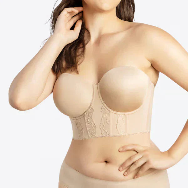 Low Back Strapless Bra with Adjustable Support
