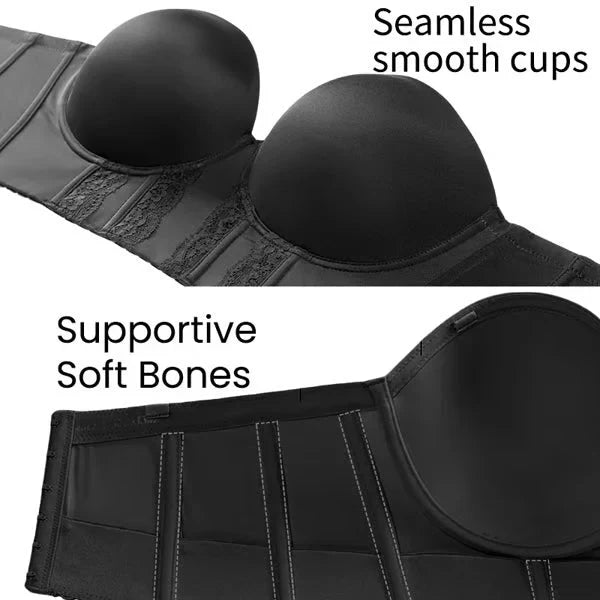 Low Back Strapless Bra with Adjustable Support