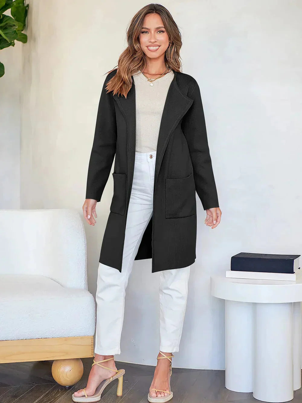 Women Belted Wool-Blend Long Cardigan | Arabella