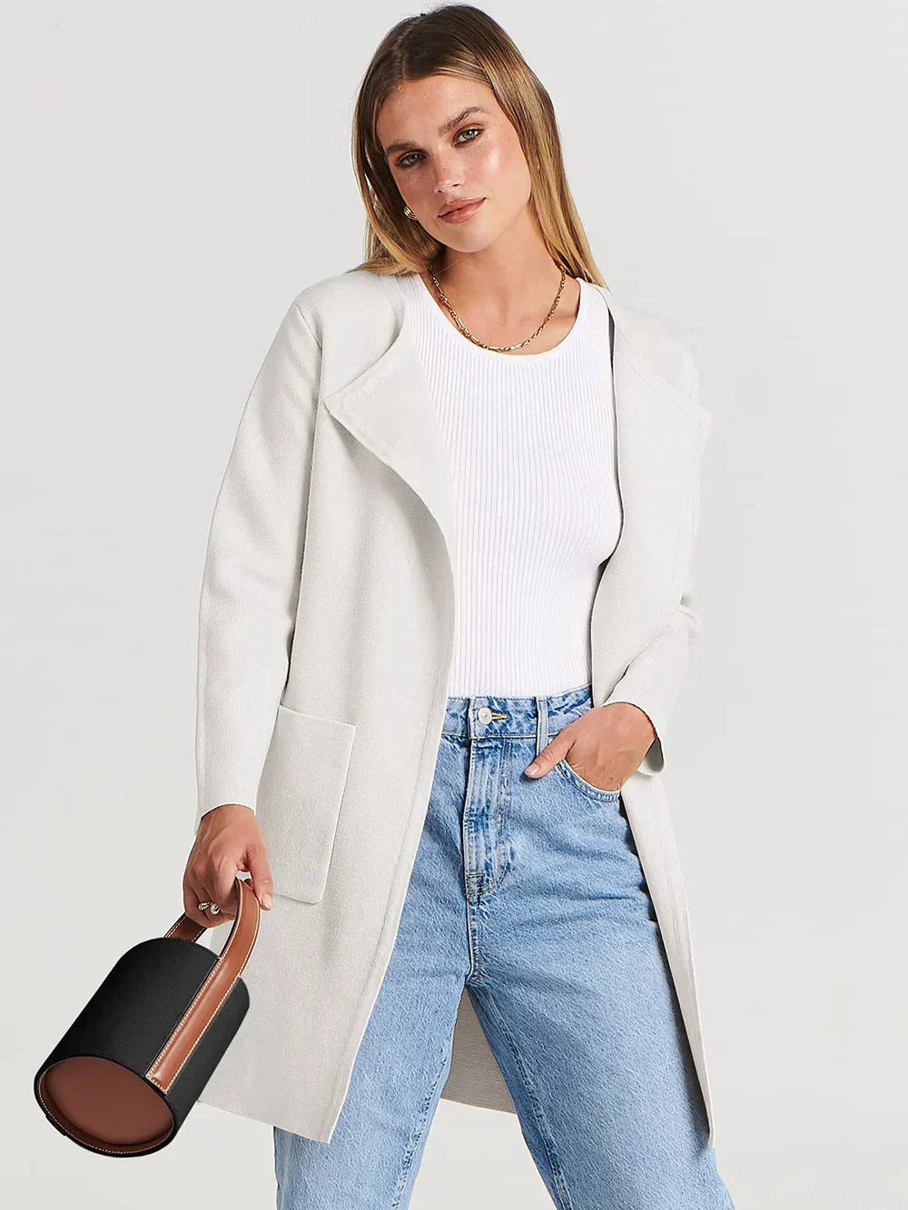 Women Belted Wool-Blend Long Cardigan | Arabella