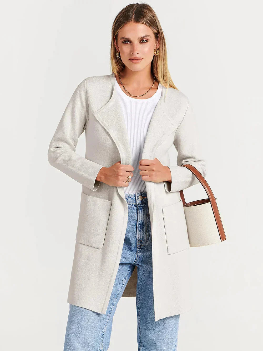 Women Belted Wool-Blend Long Cardigan | Arabella