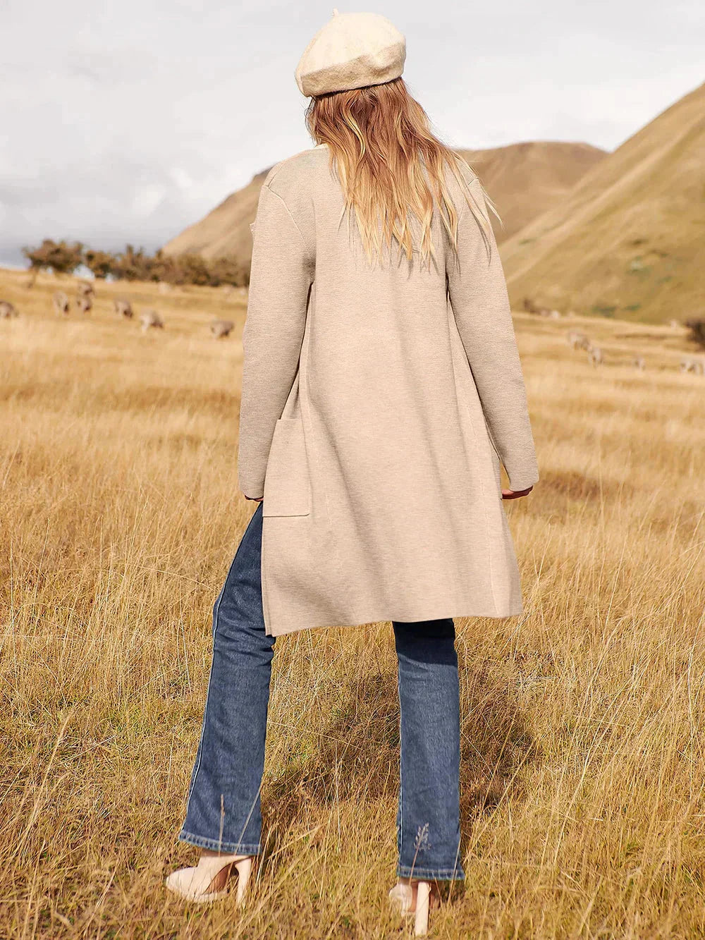 Women Belted Wool-Blend Long Cardigan | Arabella